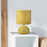 Yellow & Cotton Shade Table Lamp