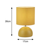 Yellow Vintage Table Light with Cotton Shade