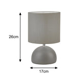 Gray Vintage Table Light with Cotton Shade
