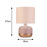 Pink Vintage Table Light with Cotton Shade
