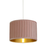 Blush Pink Velvet Pleat Easy Fit Pendant Shade