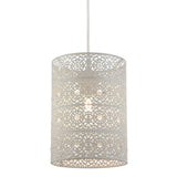 White Metal Cylinder Drum Pendant Shade