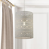 White Moroccan Metal Drum Shade