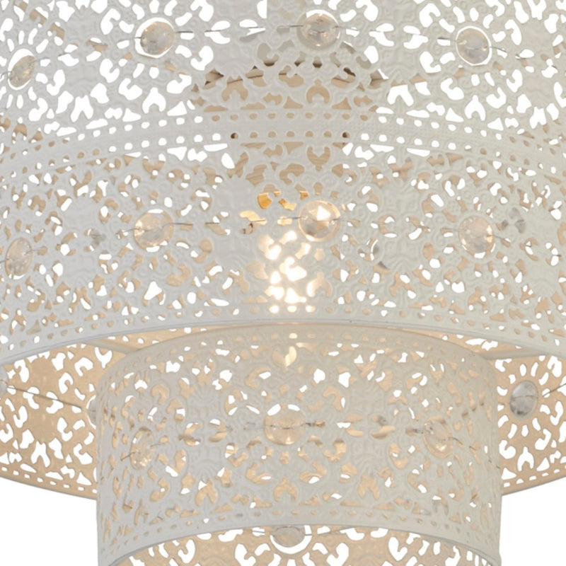Matt White Metal Fretwork Shade