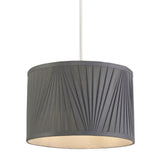 Silver Grey Silk Pleat Easy Fit Pendant Shade