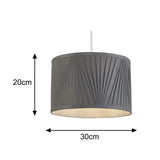 Silver Grey Silk Drum Lampshade