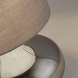 Contemporary Glass Table Lamp with Grey Shade