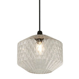 Clear Ribbed Glass Pendant Shade