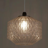 Clear Retro Ribbed Glass Pendant Shade