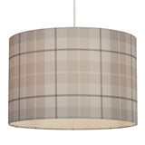 Grey Tartan Check Vintage Easy Fit Cotton Fabric Drum Shade 30cm