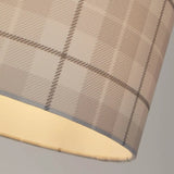 Grey Tartan Cotton Fabric Table Light Shade