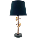 Gold Birds in a Tree Vintage Table Desk Lamp with Black Shade 460mm