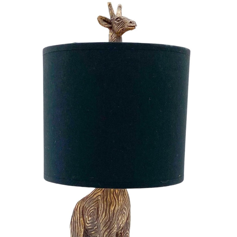 Antique Gold Resin Standing Giraffe Table Lamp