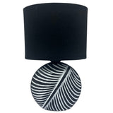 Black and White Ceramic Leaf Print Table Desk Lamp