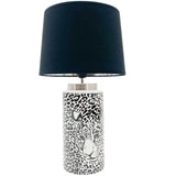 Black and White Leopard Print Modern Ceramic Table Lamp With Black Shade - 510mm