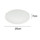 White Circular Satinated Glass Flush Wall & Ceiling Light 250mm