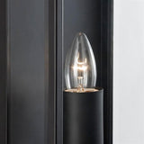 Matt Black Outdoor Vintage Rectangle Flush Lantern Wall Light with Clear Glass IP44