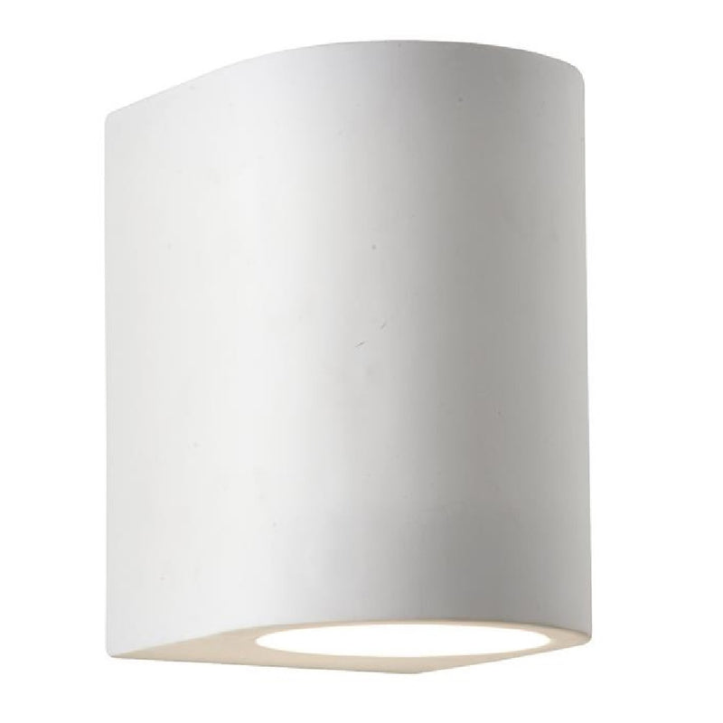 White Plaster Curved Cylinder Up & Down Wall Light
