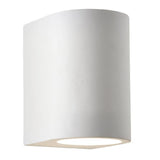 White Plaster Curved Cylinder Up & Down Wall Light