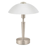 Britalia BR85104 Satin Nickel and White Satin Glass Traditional Touch Table lamp - 35cm Height