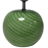 Green Glossy Glass Table Lamp with Shade