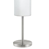 Brushed Chrome & White Glass Desk Lamp