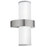 Stainless Steel & Silver Modern Outdoor Up & Down Wall Light 350mm