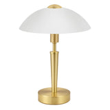 Britalia BR87254 Matt Brass and White Satin Glass Traditional Touch Table lamp - 35cm Height