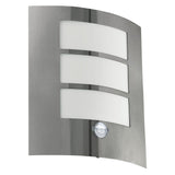 Britalia BR88142 Stainless Steel Outdoor Modern Curved Slotted Flush Light with PIR IP44