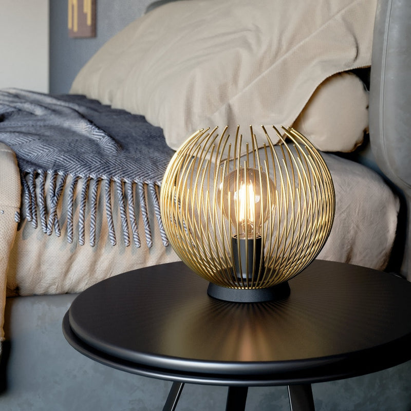Gold Metal cage Table lamp