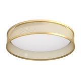 Britalia BR900796 LED Matt Brass and White Circular Modern Flush Ceiling Light - 38.5cm Diameter