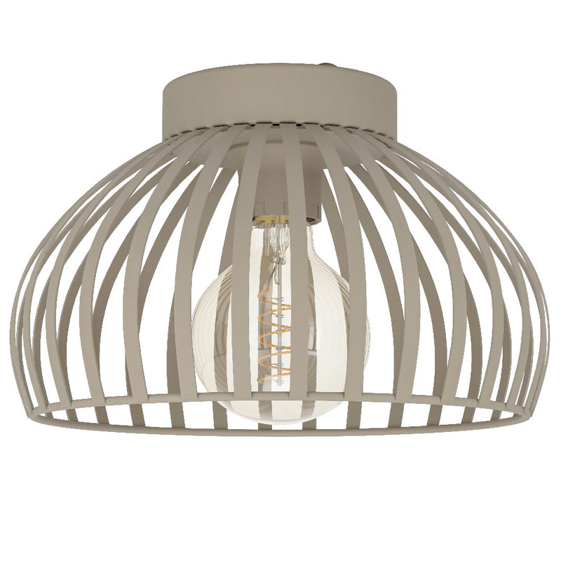Britalia BR901746 Cream Sand Vintage Metal Banded Dome Flush Ceiling Light- 28cm Diameter