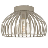 Britalia BR901746 Cream Sand Vintage Metal Banded Dome Flush Ceiling Light- 28cm Diameter