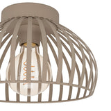Cream Industrial Caged Ceiling Light