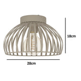 Vintage Cream Dome Metal Band Ceiling Light
