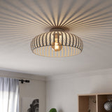 Matt Cream Bird Cage Flush Domed Ceiling Light
