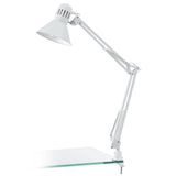 White Adjustable Clamp on Desk Table Task Lamp 73cm