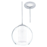 Britalia BR92761 Chrome & Satinated Glass Dome Single Lamp Pendant Light