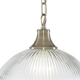 Brushed Brass & Clear Glass Domed Pendant Lighting