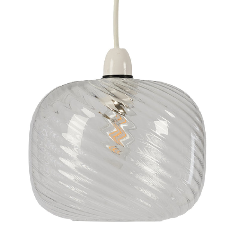 Britalia Lighting BR9432NECL Clear Swirl Glass Modern Easy Fit Non Electric Pendant