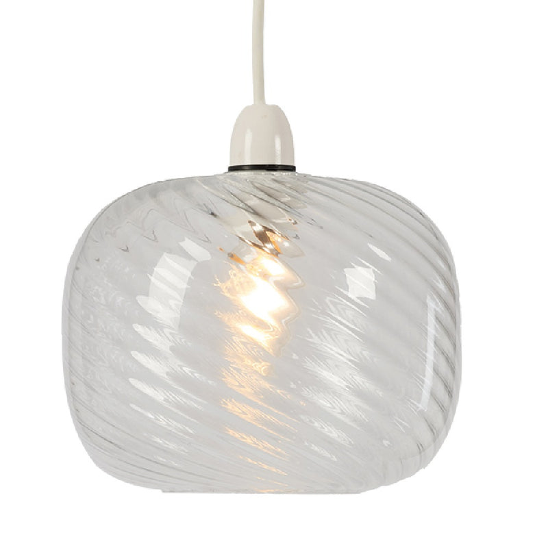 Clear Swirl Glass Pendant Shade