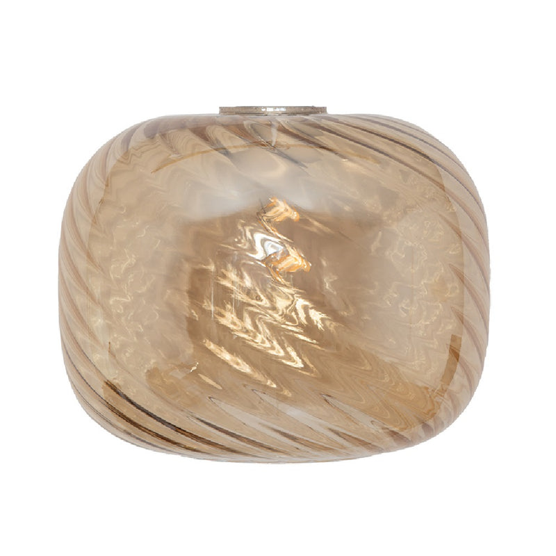 Britalia Lighting BR9432 NE AM Amber Swirl Glass Modern Easy Fit Non Electric Pendant Shade 23cm - Shade Only