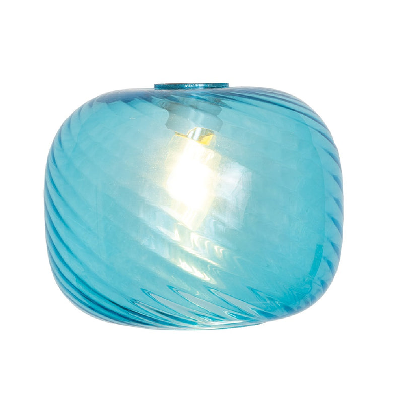 Britalia Lighting BR9432 NE BL Blue Swirl Glass Modern Easy Fit Non Electric Pendant Shade 23cm - Shade Only