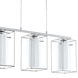 Polished Chrome Modern 3 Lamp Bar Pendant