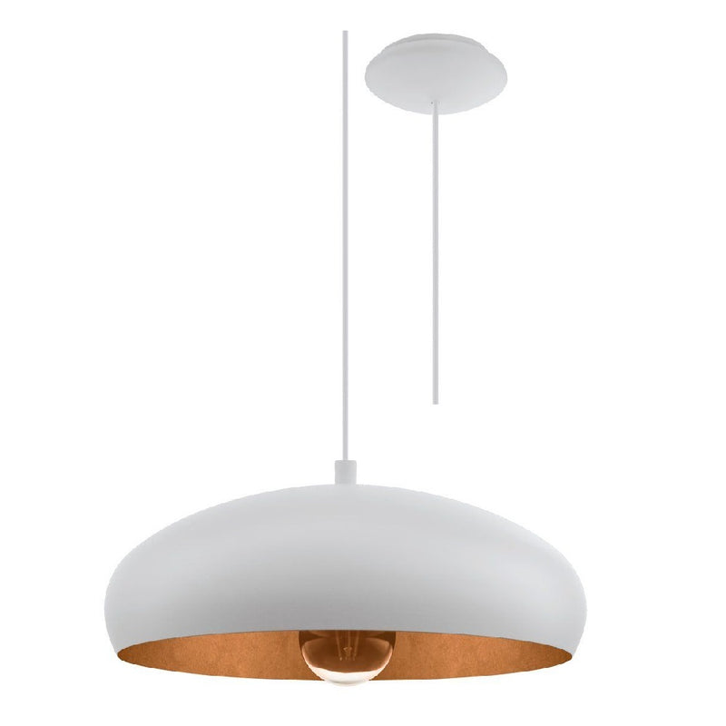Britalia BR94606 Matt White & Copper Inner Vintage Round Dome Ceiling Pendant