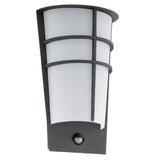 LED Anthracite Outdoor Modern Flush Wall Light with PIR IP44