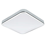 Eglo 96229 Manilva Bathroom LED Chrome & White Modern Square Flush 29cm IP44