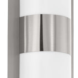 Stainless Steel & White Outdoor Modern Flush Wall Light