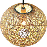 Natural Woven String Ball Vintage Retro Easy Fit Round Globe Pendant Shade