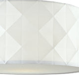 White Cotton Faceted Geometric Retro Easy Fit Drum Pendant Shade with Diffuser 40cm
